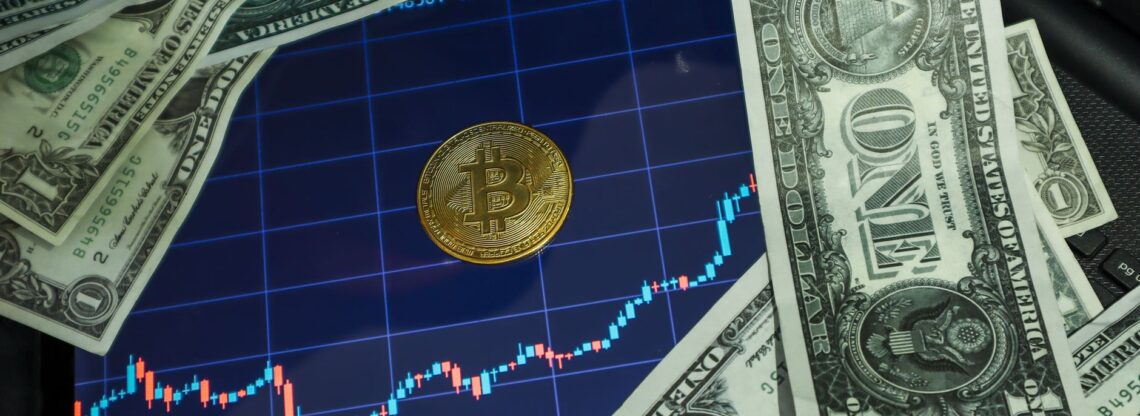 Conceito de renda passiva em dólar com gráfico de investimento em moeda forte