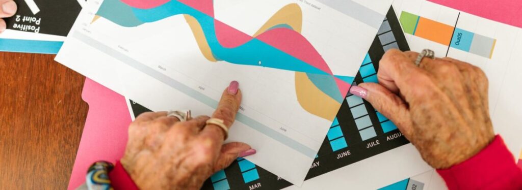 Gráficos sobrepostos ilustrando a correlação entre copy traders em uma carteira